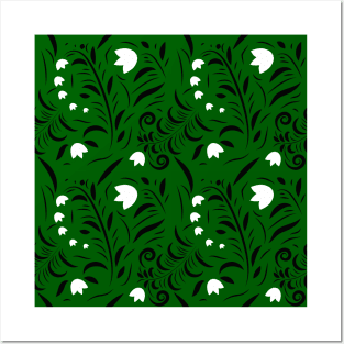 Floral pattern with flowers and leaves Posters and Art